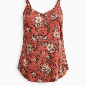 Burnt orange/ floral brand new Ava stretch Torrid Cami.